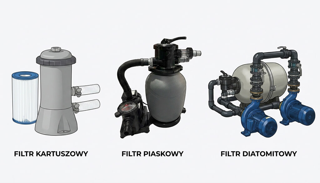 rodzaje filtrów do basenów