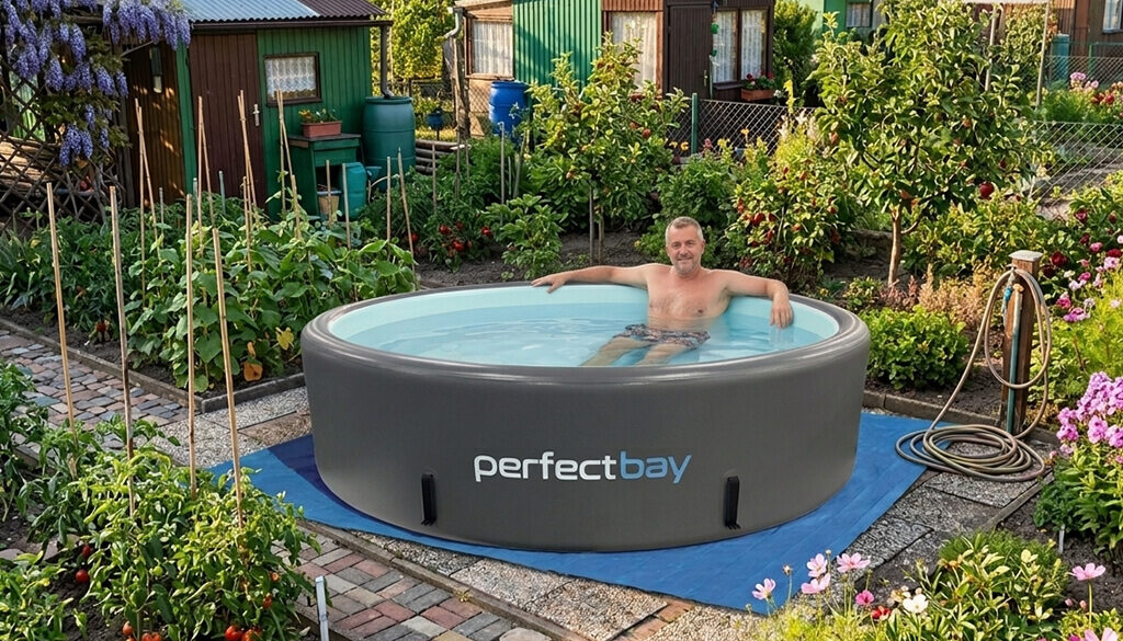 basen drop stitch na działkę rod