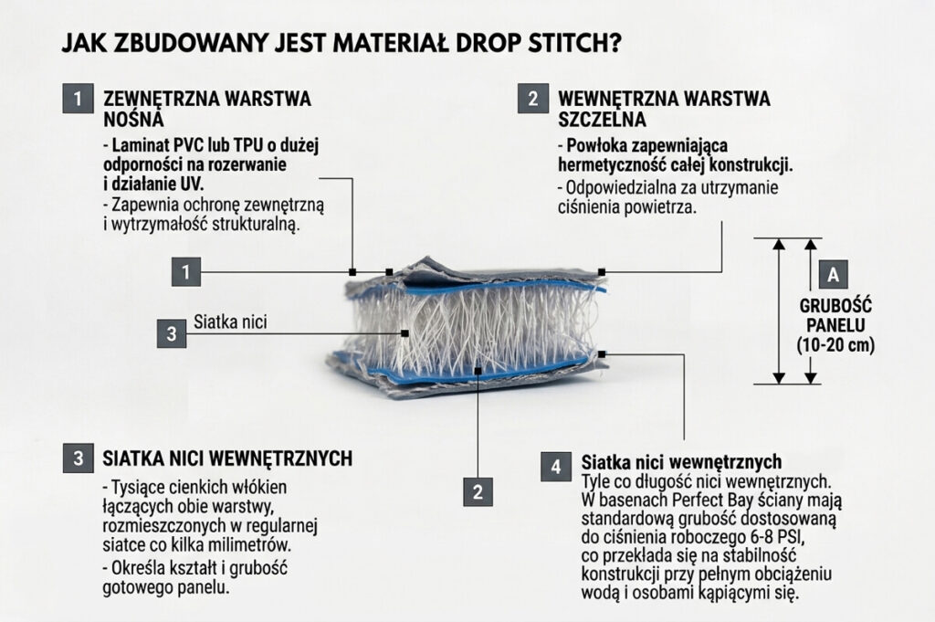 jak zbudowany jest materiał drop-stitch