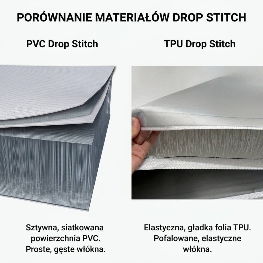 porównanie materiałów drop stitch