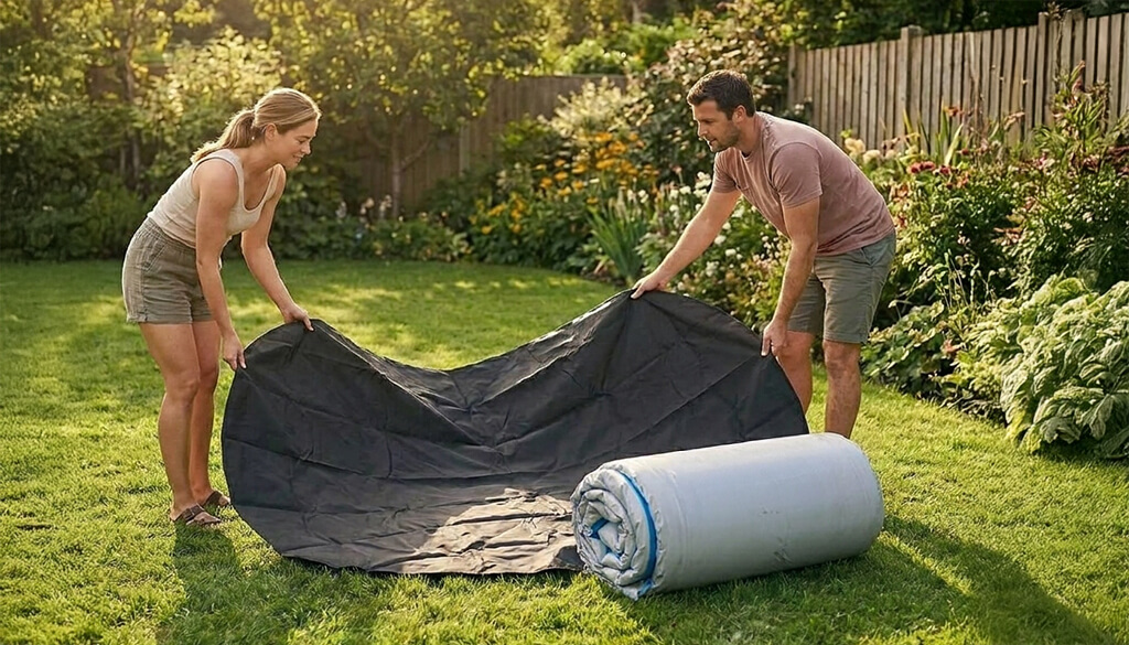 Rozłożenie basenu drop stitch